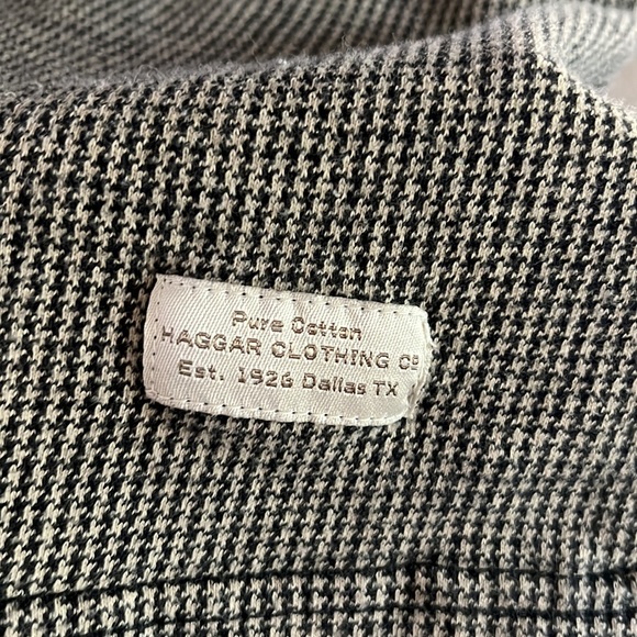 Haggar Clothibg Company Men’s checkered polo black ribbed collar shirt sleeve L - Picture 10 of 16